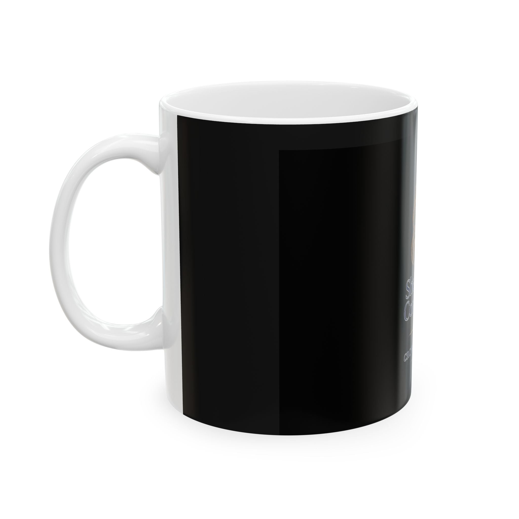 She Wears Confidence Ceramic Mug — Empowerment Coffee Cup with Gold Crown Design