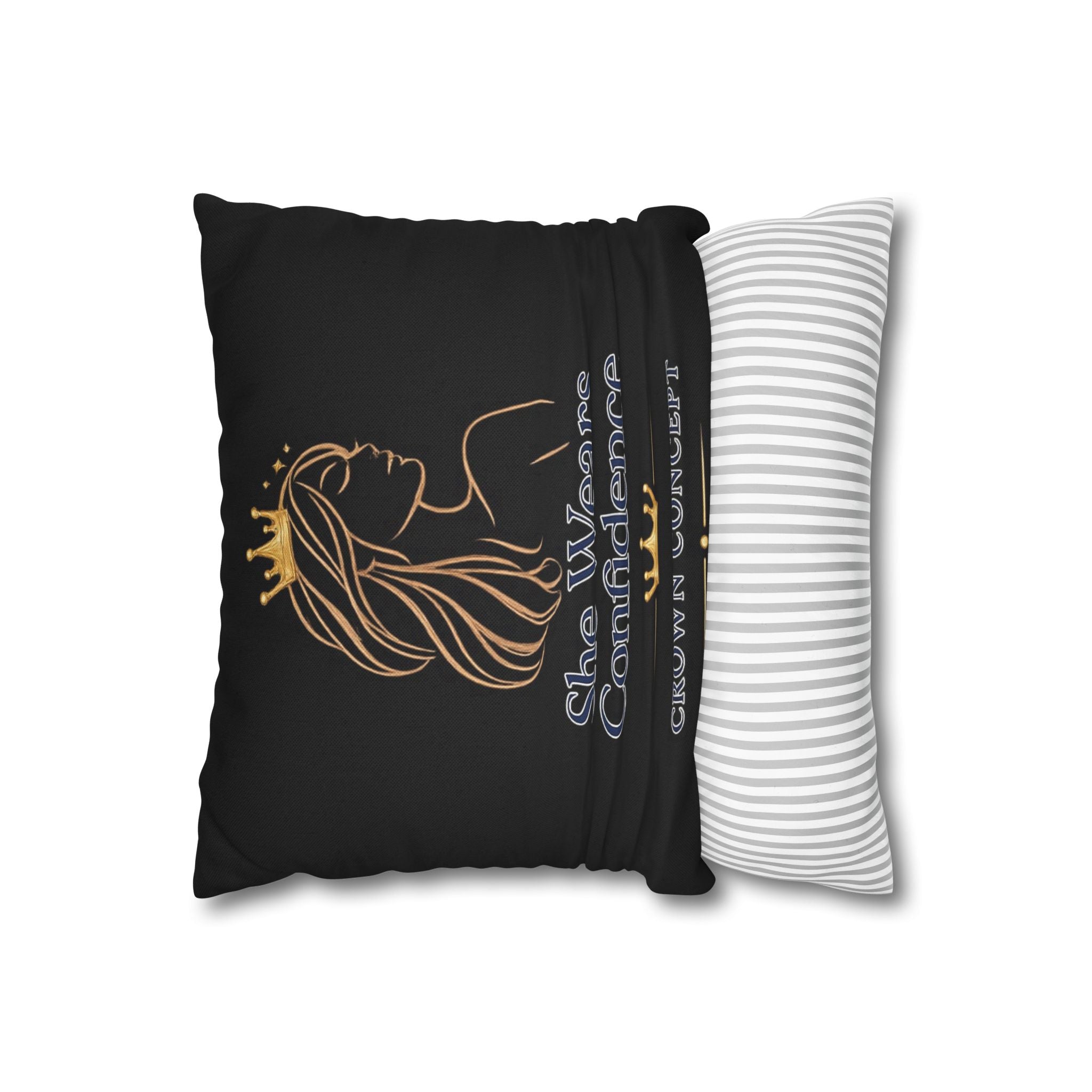 Confidence Queen Pillow — "She Wears Confidence" Decorative Throw Pillow