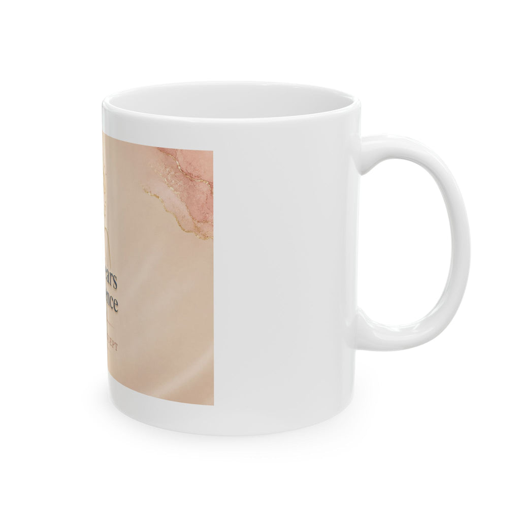 She Wears Confidence Ceramic Mug — Inspirational Crown Design Coffee Cup (11oz, 15oz)