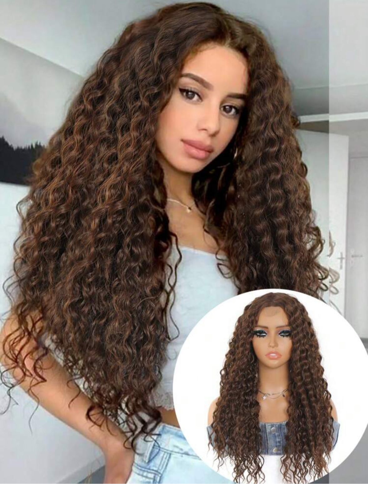 Kinky Curly Luxury Wig – Human Blend.