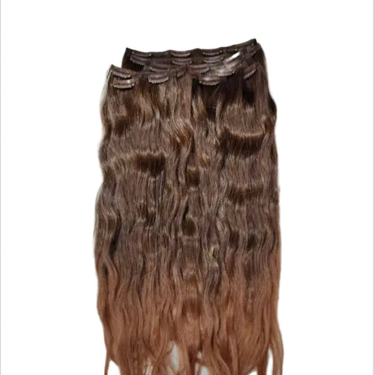 Wavy Long Full Head Clip-on Hair Extensions – Premium.