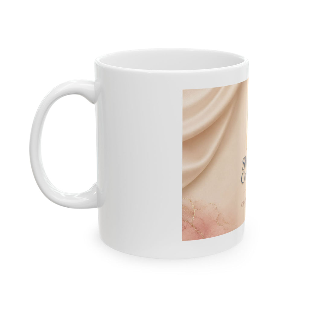 She Wears Confidence Ceramic Mug — Inspirational Crown Design Coffee Cup (11oz, 15oz)