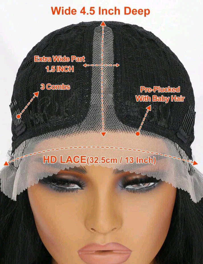 Black Brown Curly Lace Front Wig – Human Hair Blend