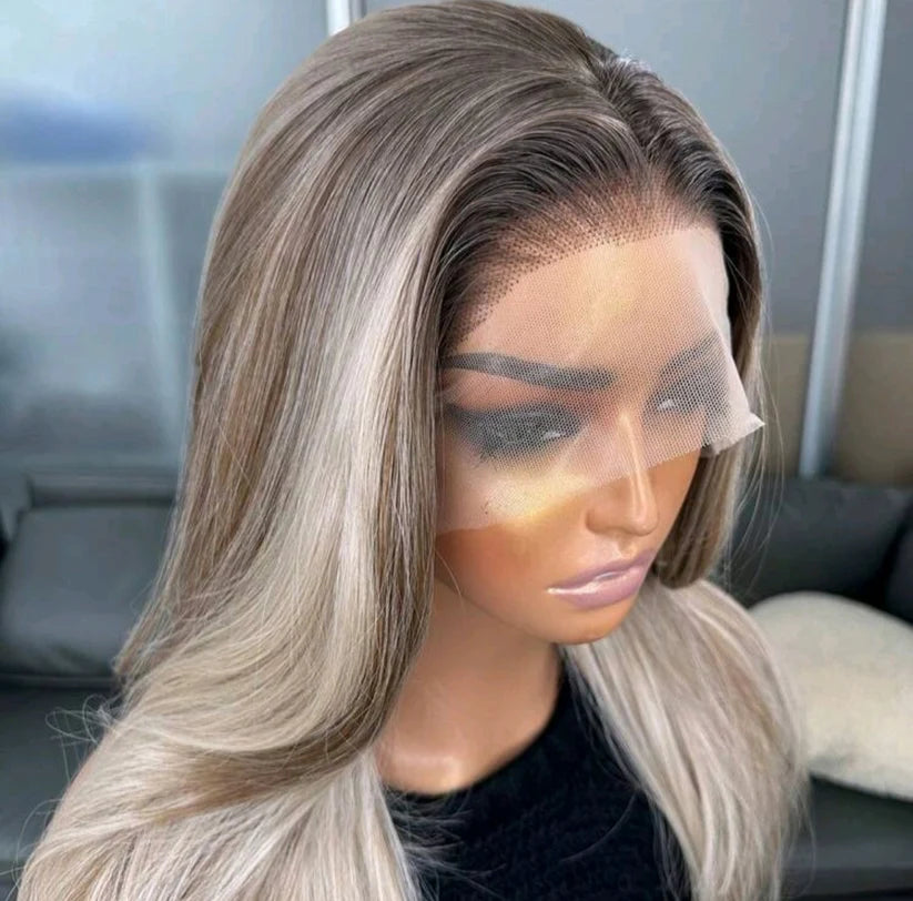 Blonde Ombre Lace Front Wig – Human Hair Blend