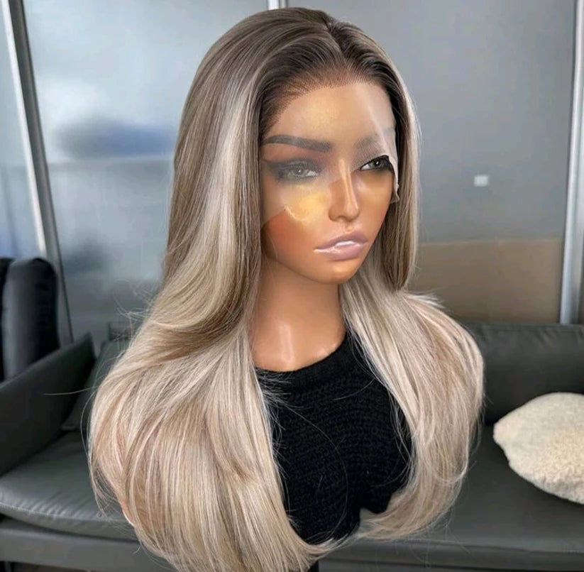Blonde Ombre Lace Front Wig – Human Hair Blend