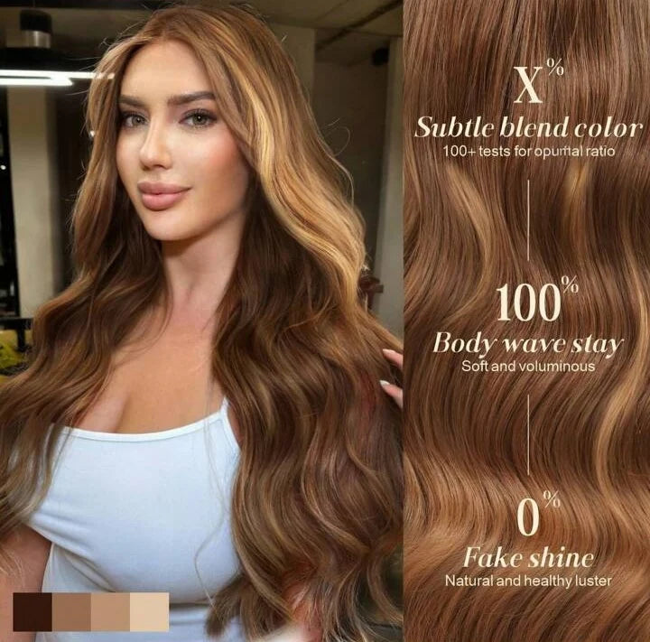 Body Wave Lace Front Wig – 28 Inch Honey Gold Human Hair Blend