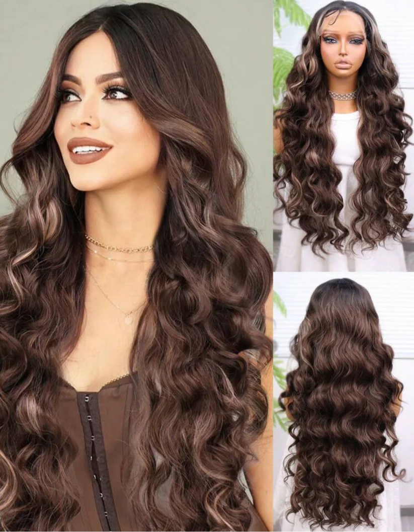 Brown Everyday Wave Lace Front Wig – 30 Inch Heat Resistant