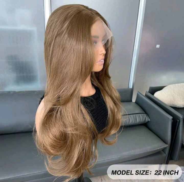 Brown Lace Front Wig – 150 Density Kanekalon Heat Resistant