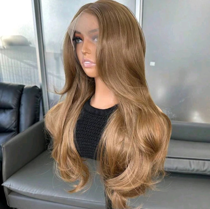Brown Lace Front Wig – 150 Density Kanekalon Heat Resistant