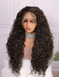 Chocolate Brown Soft Deep Lace Front Wig – 28 Inch Human Hair Blend