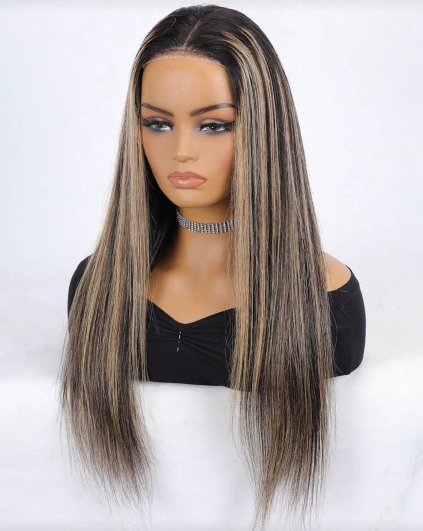 Miss Balayage – 24 Inch Human Hair Blend Wig