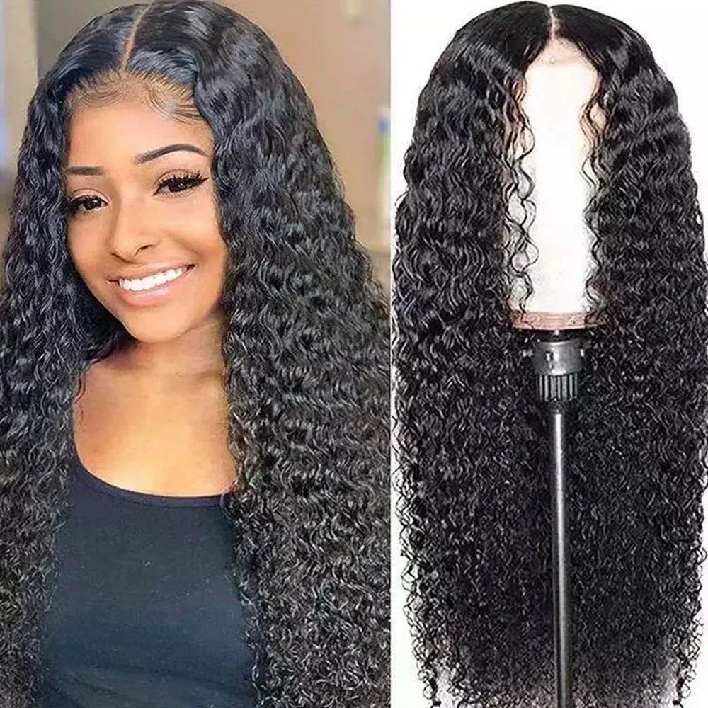 Curly Middle-Part Synthetic Wig