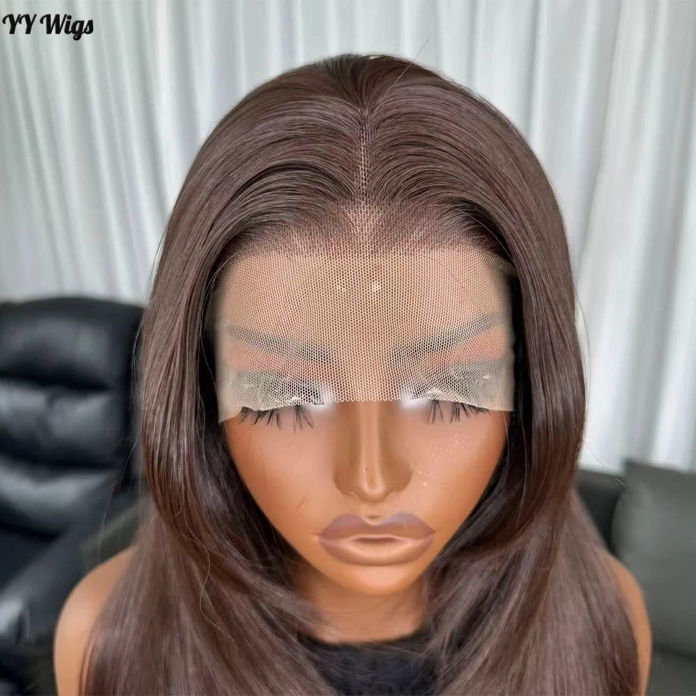 High Quality Hot Selling 4# Heat Resistant 13x6 Glueless Natural Wavy Synthetic Lacefront Wigs for Black Womens Daily Use