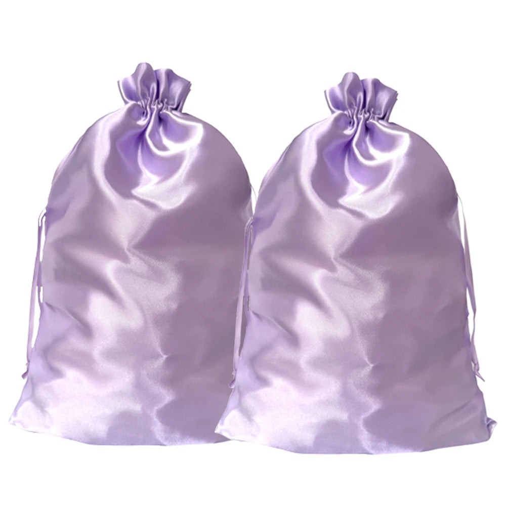 Crown Satin Wig Storage Bags — 5 Pack