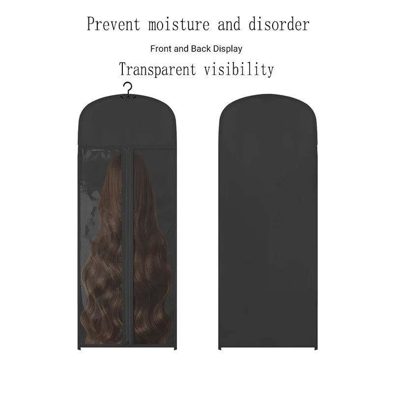 Crown Transparent Wig Storage Bag — Zip