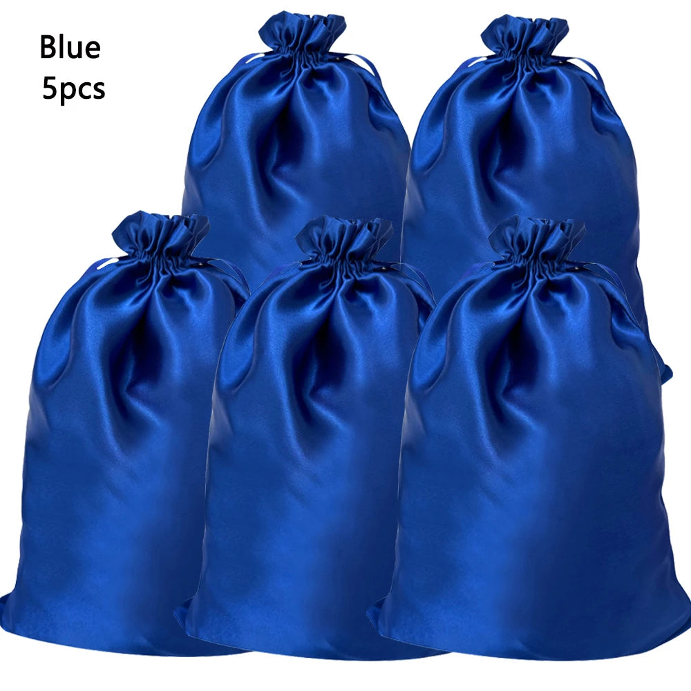 Crown Satin Wig Storage Bags — 5 Pack