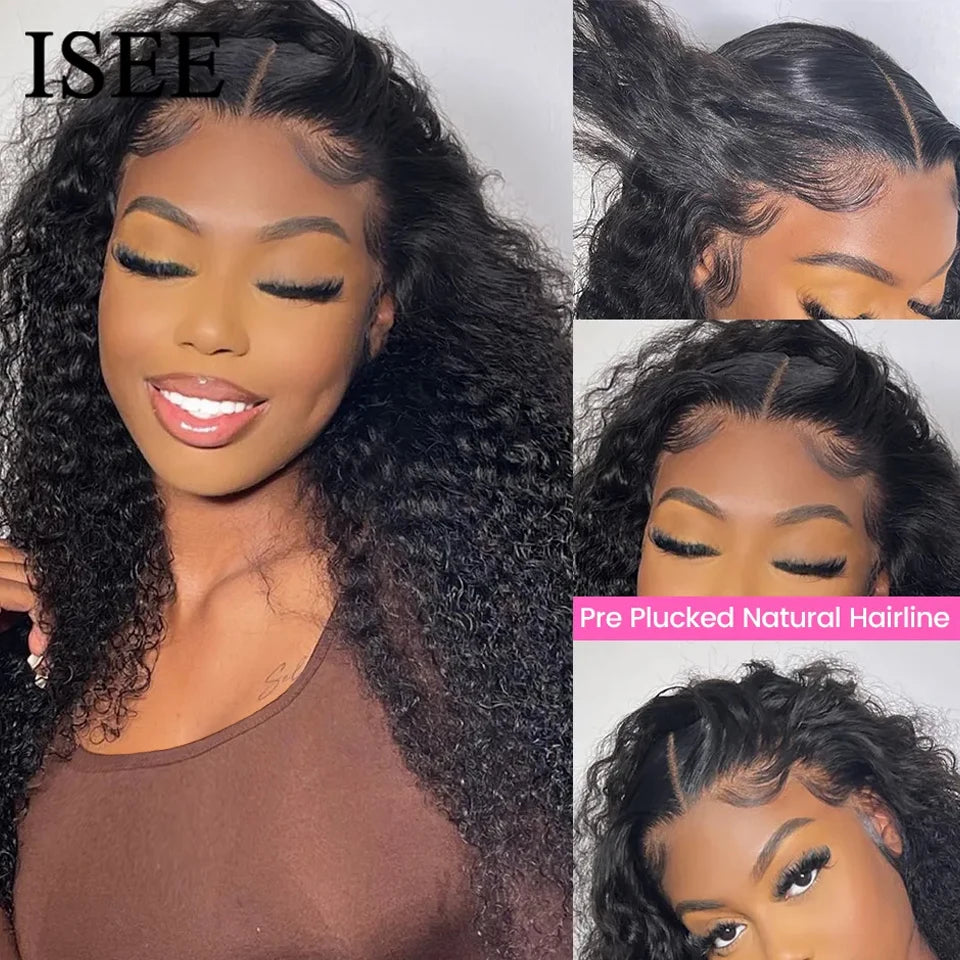 Water wave glueless human wig 7x5 HD lace pre-cut South Africa — Crown Concept