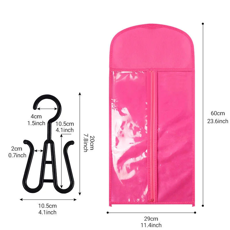 Crown Transparent Wig Storage Bag — Zip