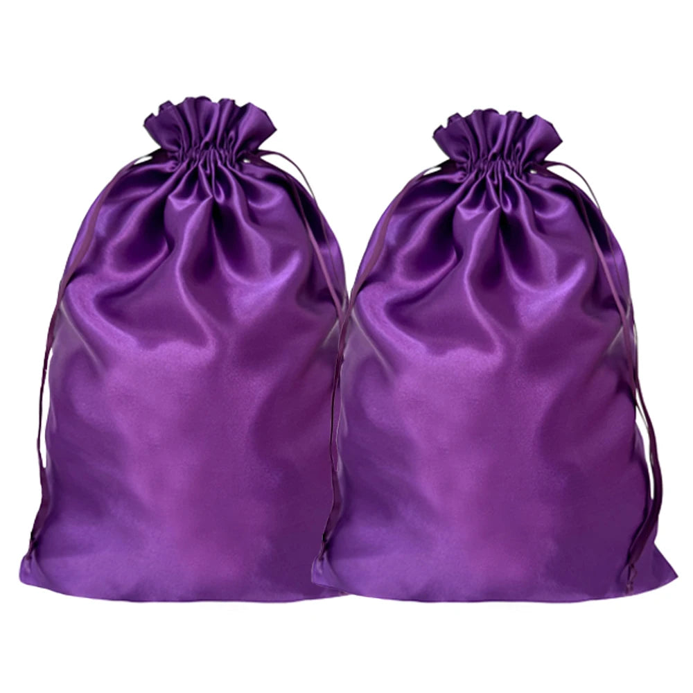 Crown Satin Wig Storage Bags — 5 Pack
