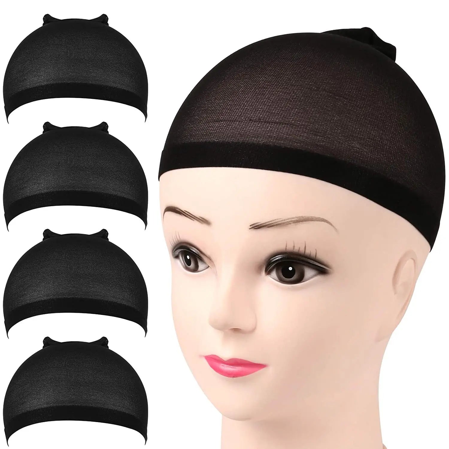 Crown Nylon Wig Caps — 4 Pack