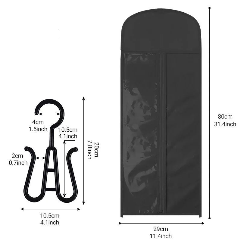 Crown Transparent Wig Storage Bag — Zip