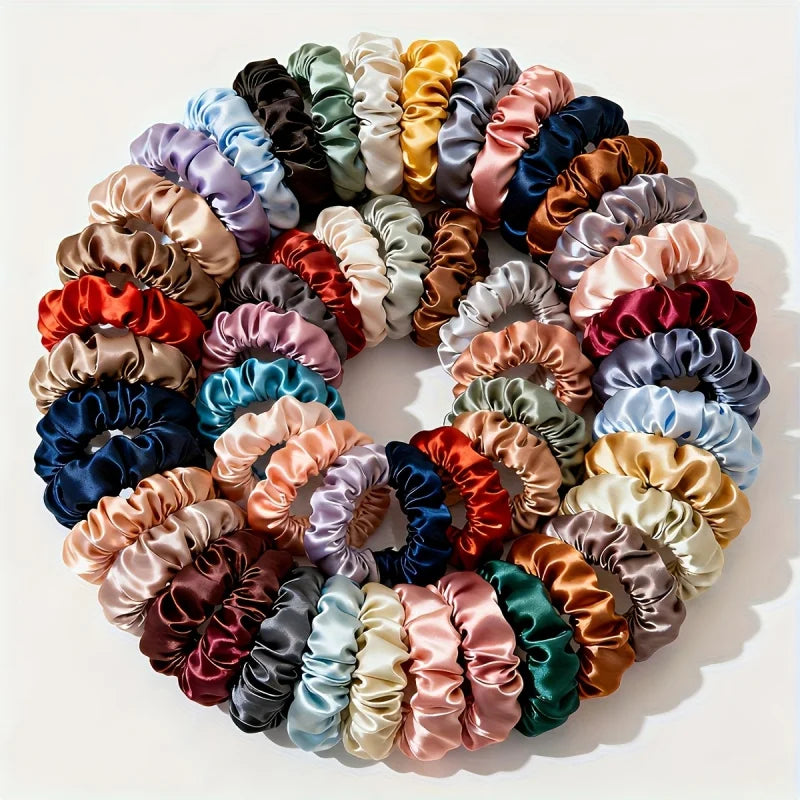 Crown Satin Hair Scrunchies — 19 Pack