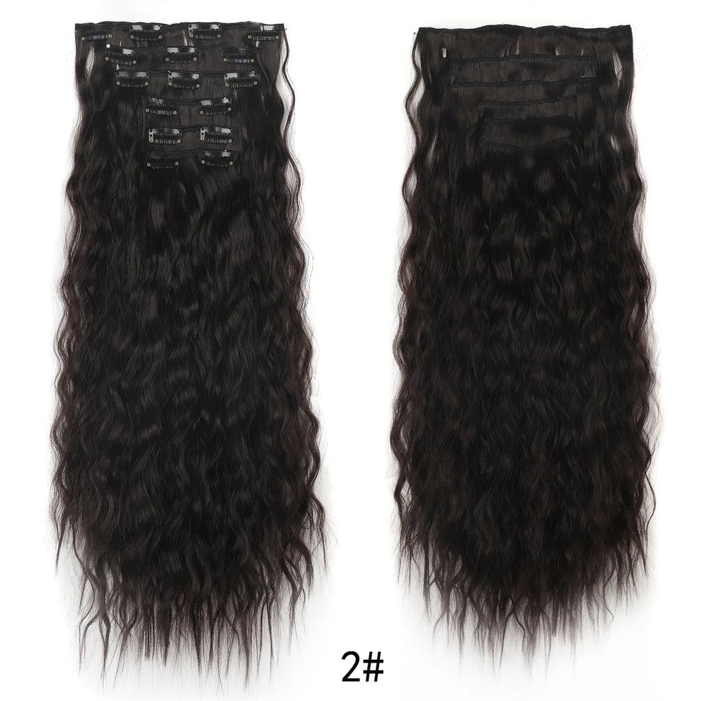 Crown Clip-In Hair Extensions — 6 Piece Straight