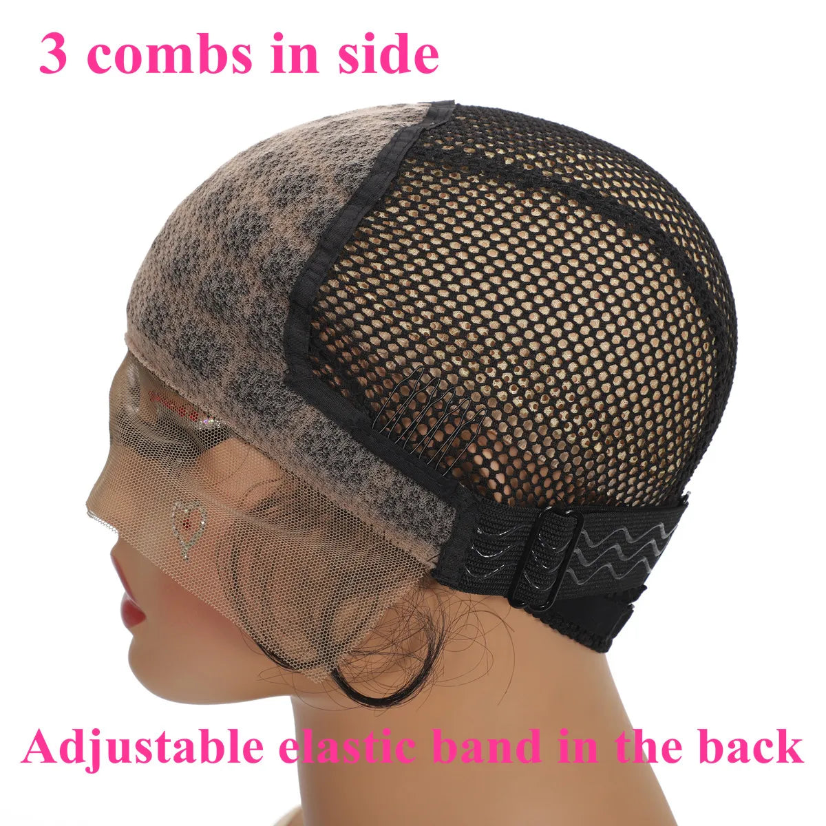 Wig Cap with Baby Hair Knotless 13*5 Lace Frontal Wig Cap for Making Wigs Crochect Braiding Hair Cap Adjustable in the Back