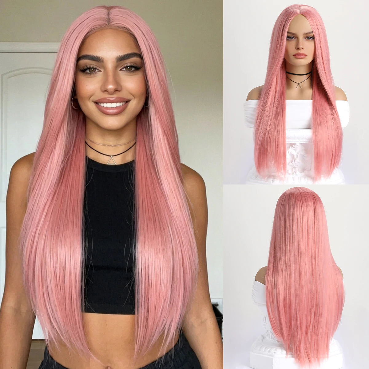 Crown Long Straight Wig with Bangs — 26 Inch
