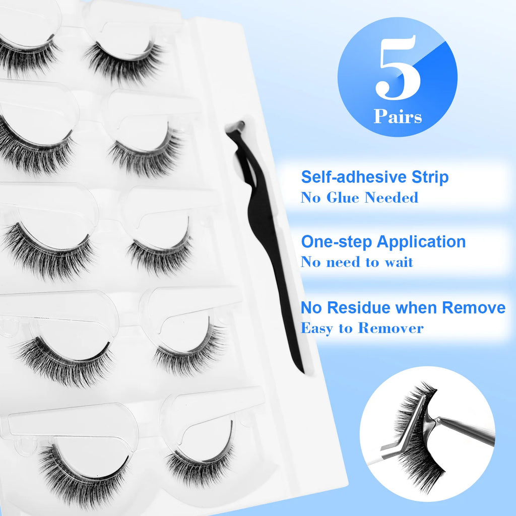 Self-Adhesive 3D Lashes — 5 Pack