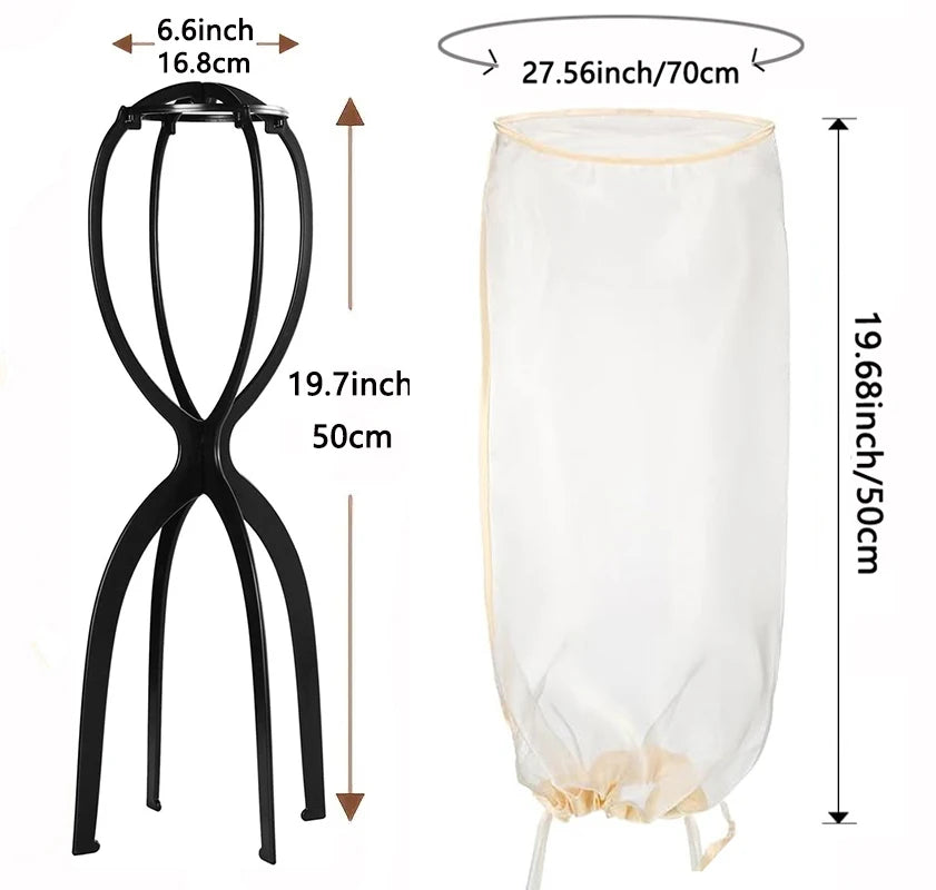 Crown Wig Travel Organiser — Drawstring Storage Bag