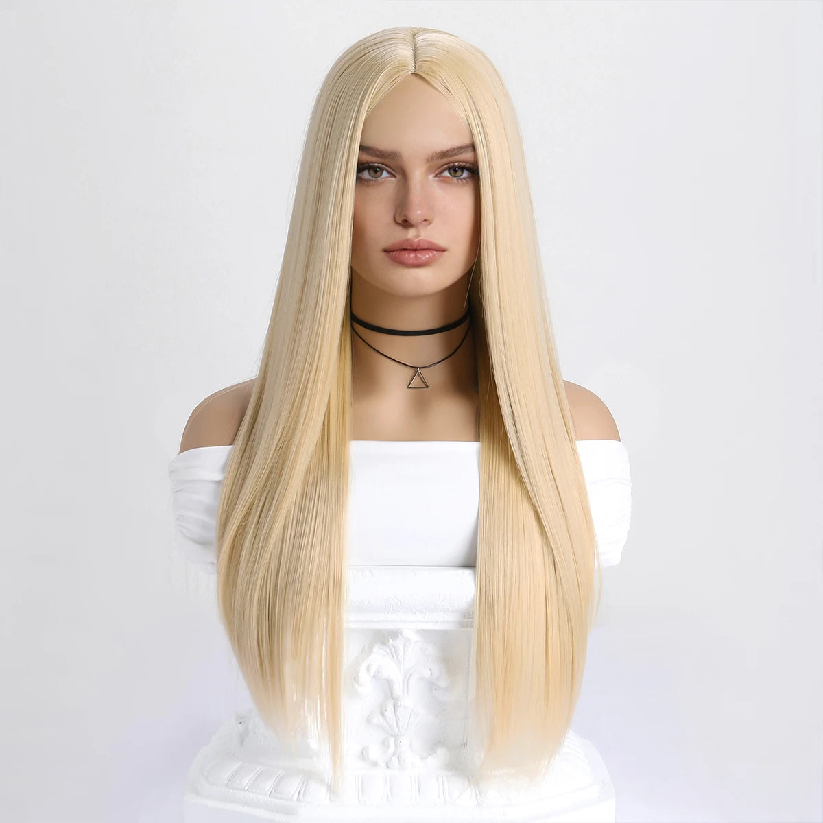 Wig with Bangs for Women  Long Straight Heat Resistant Synthetic Wig for Daily Use, Party, Halloween, Cosplay 26 Inch Wig for