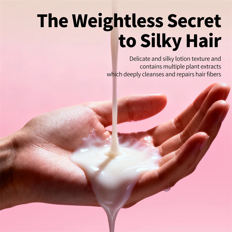 Wig Hair Care Shampoo Professional 2 IN 1 Wig Shampoo for Human and Synthetic Smoothing Shiny Repair Damaged Hair Conditioner