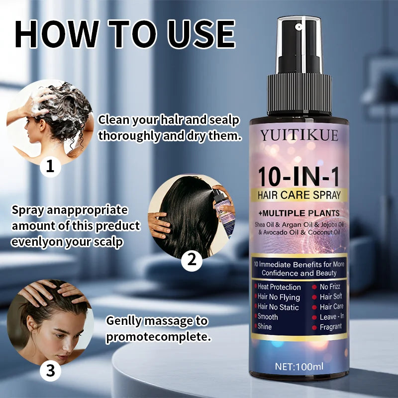Crown 10-in-1 Hair Care Spray — Leave-In, Heat Protect & Anti-Frizz 100ml