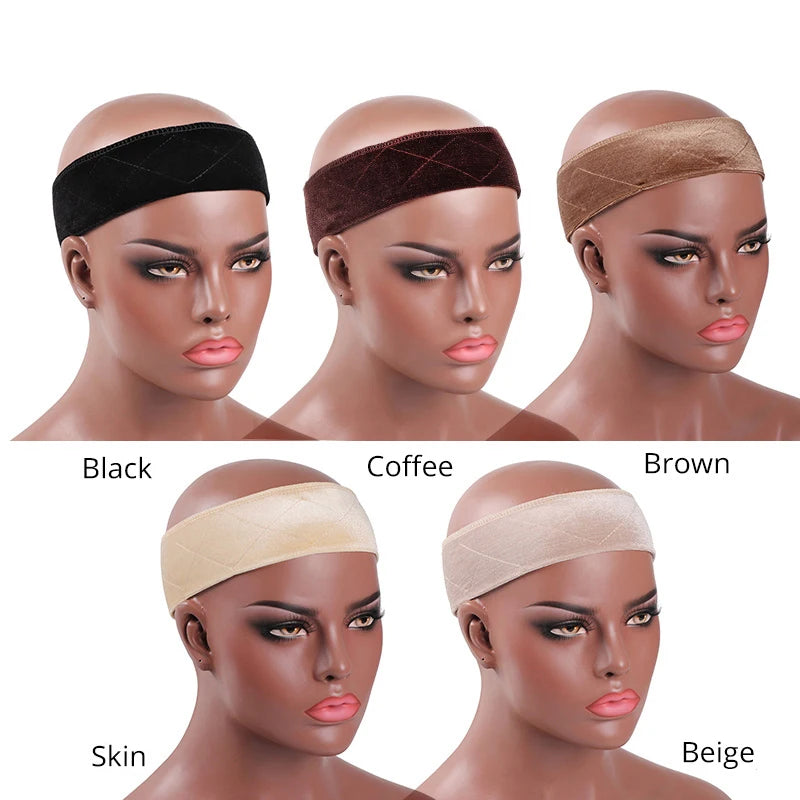 Wig Grip For Female Soft Velvet Hair Bands For Keeping Wigs In Place Adjustable Wig Grip Headband Non-Slip Scarf Head Band 1Pcs