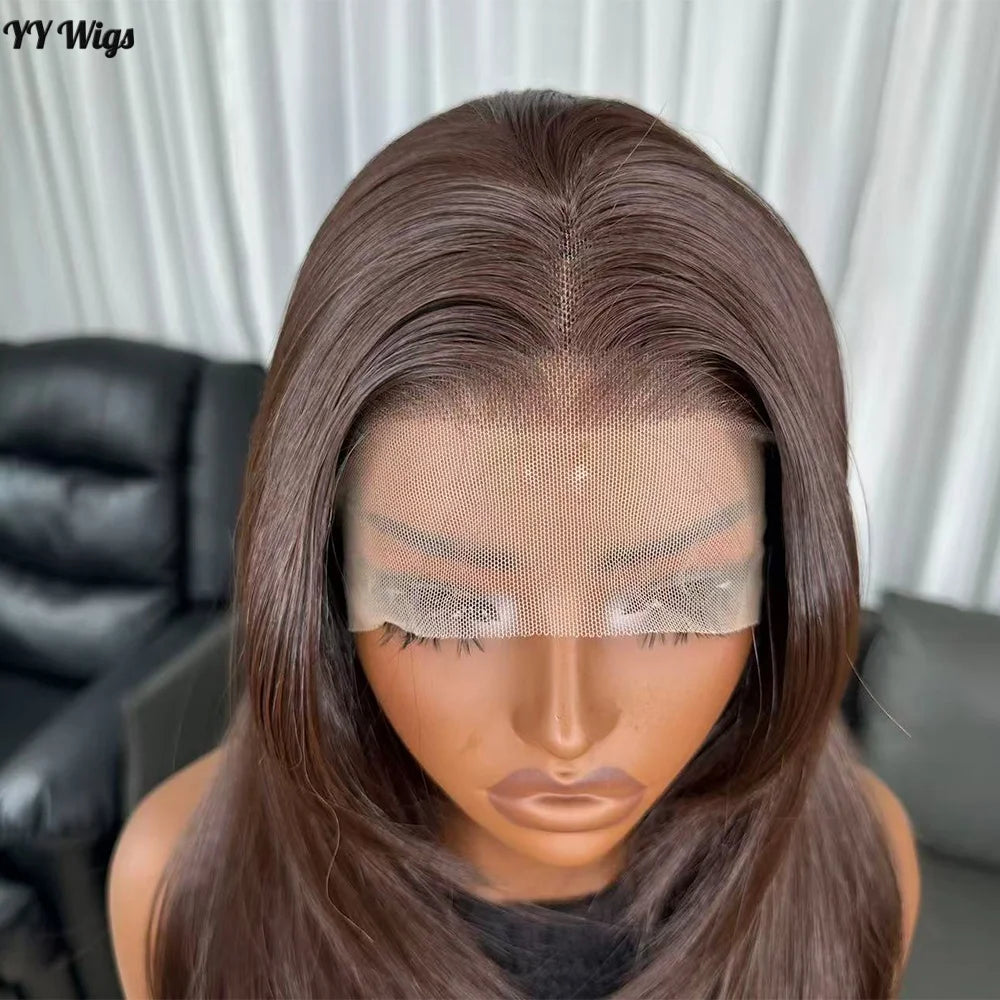 High Quality Hot Selling 4# Heat Resistant 13x6 Glueless Natural Wavy Synthetic Lacefront Wigs for Black Womens Daily Use