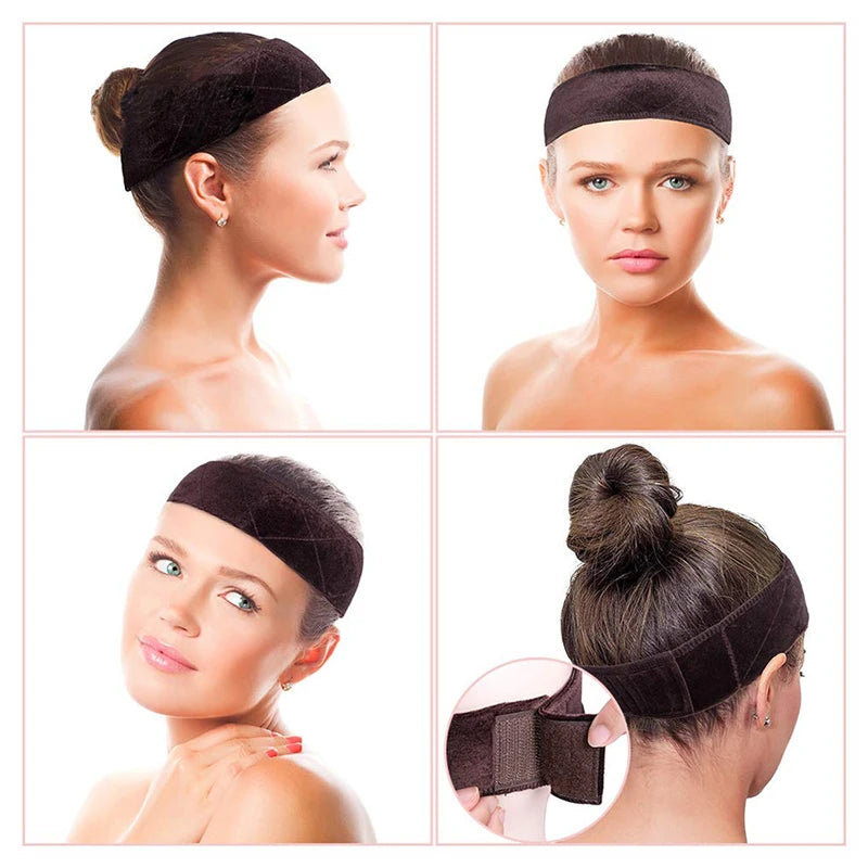 Wig Grip For Female Soft Velvet Hair Bands For Keeping Wigs In Place Adjustable Wig Grip Headband Non-Slip Scarf Head Band 1Pcs