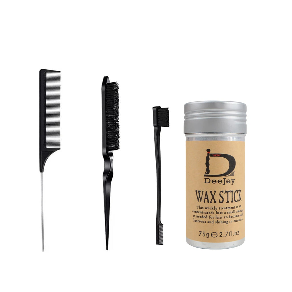 Crown Wig Edge Control Wax Stick Kit — With Comb, Bristle & Edge Brush