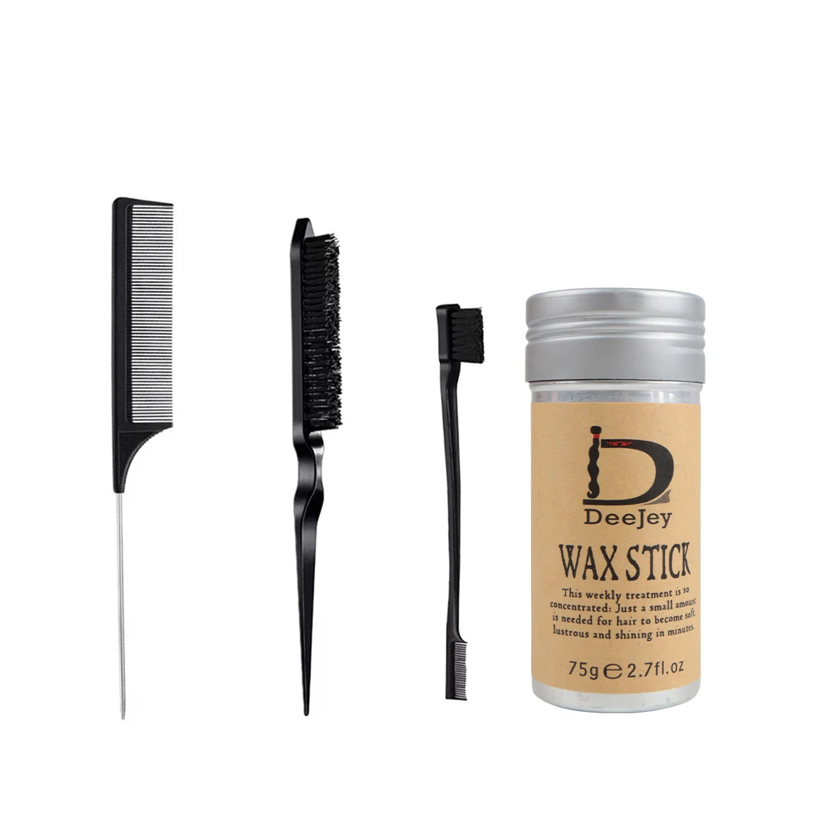 Crown Wig Edge Control Wax Stick Kit — With Comb, Bristle & Edge Brush