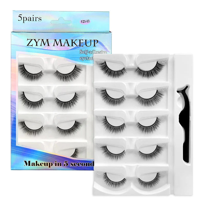 Self-Adhesive 3D Lashes — 5 Pack