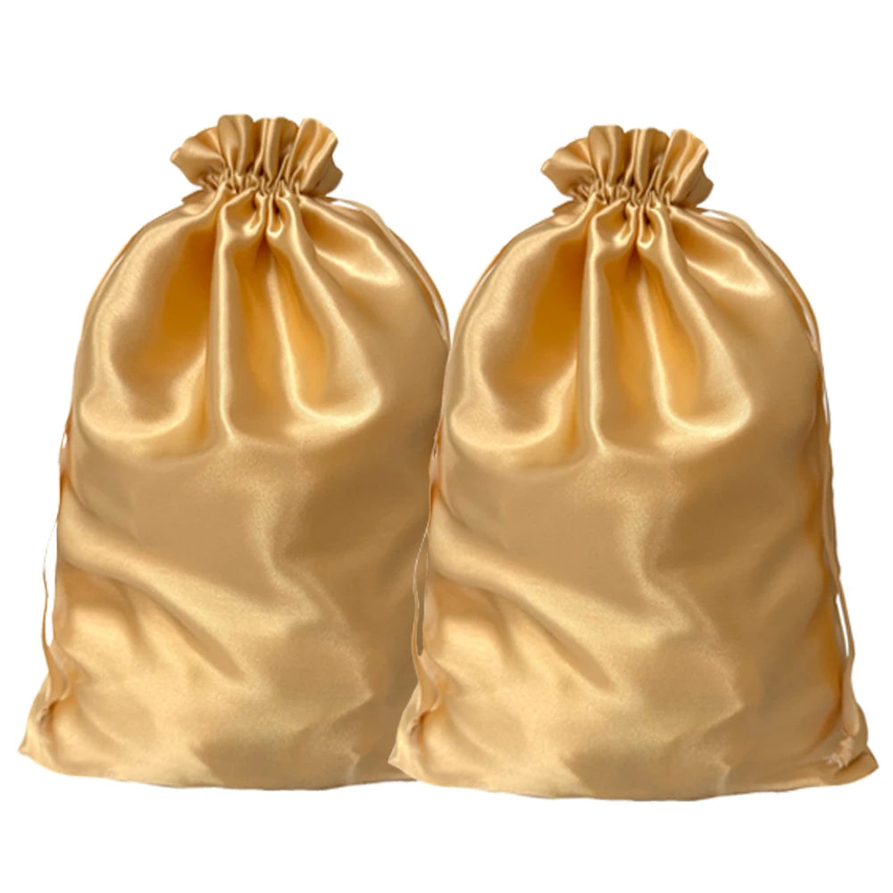 Crown Satin Wig Storage Bags — 5 Pack