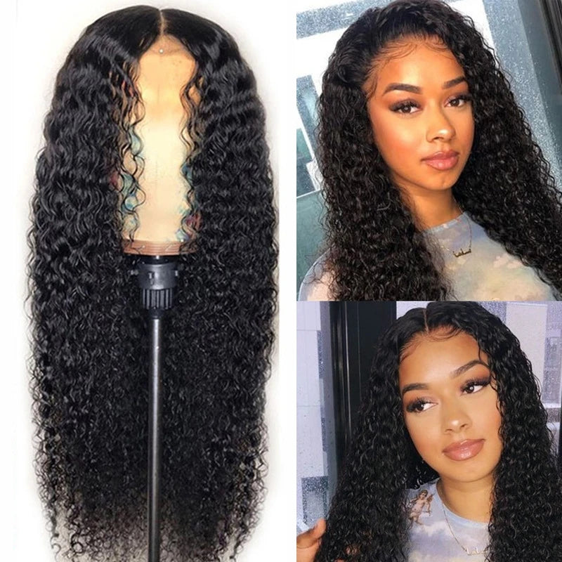 Curly Middle-Part Synthetic Wig