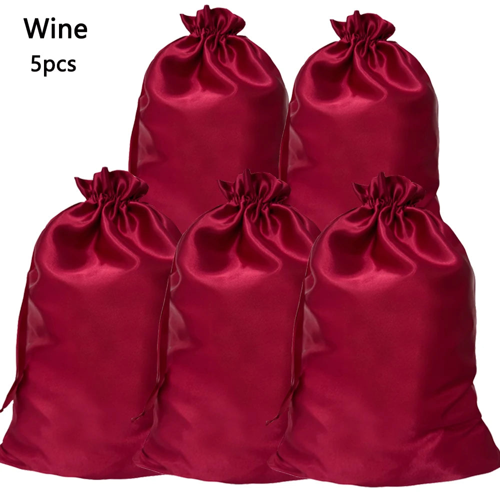 Crown Satin Wig Storage Bags — 5 Pack