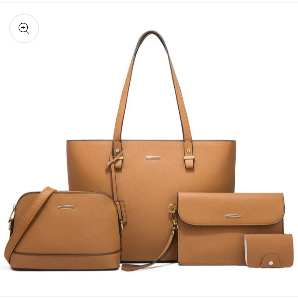 4-Piece Women's Fashion Tote Handbag Set