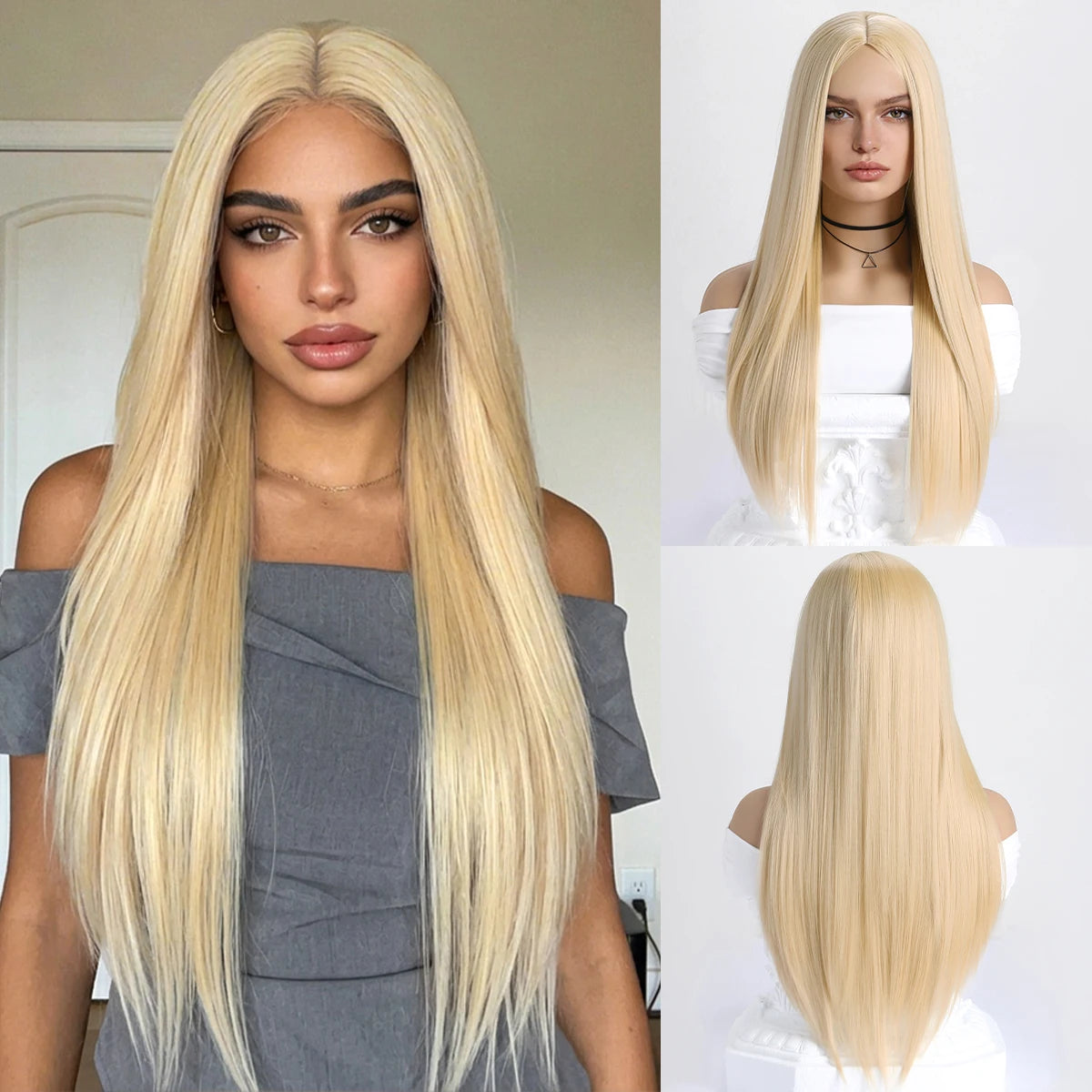 Crown Long Straight Wig with Bangs — 26 Inch