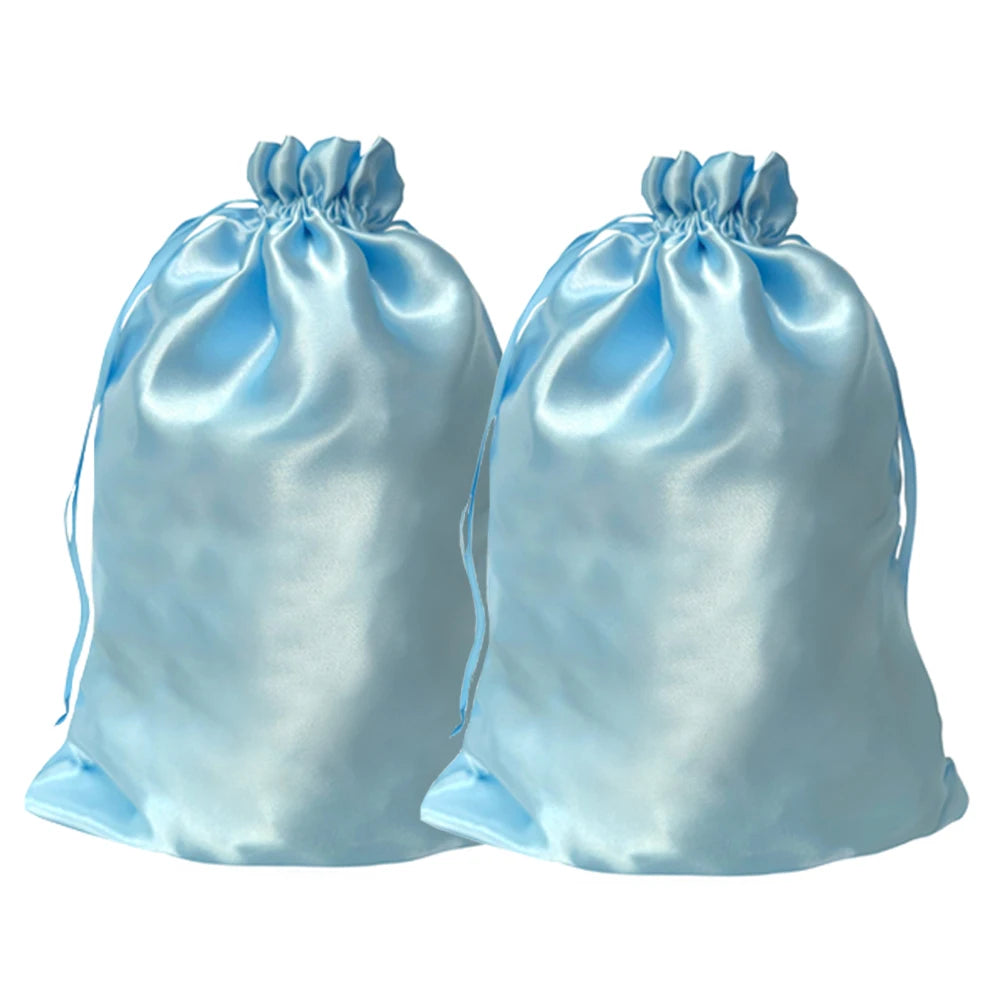 Crown Satin Wig Storage Bags — 5 Pack