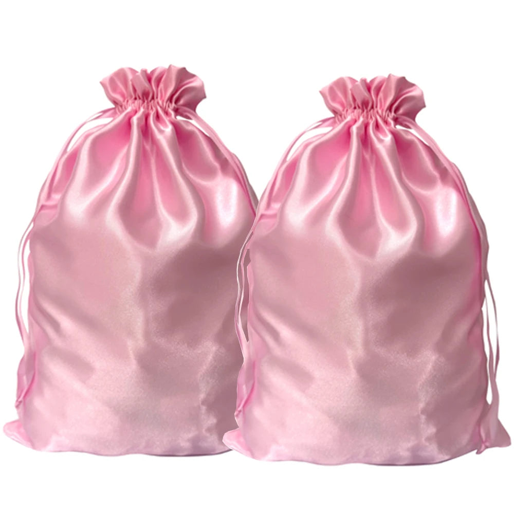 Crown Satin Wig Storage Bags — 5 Pack