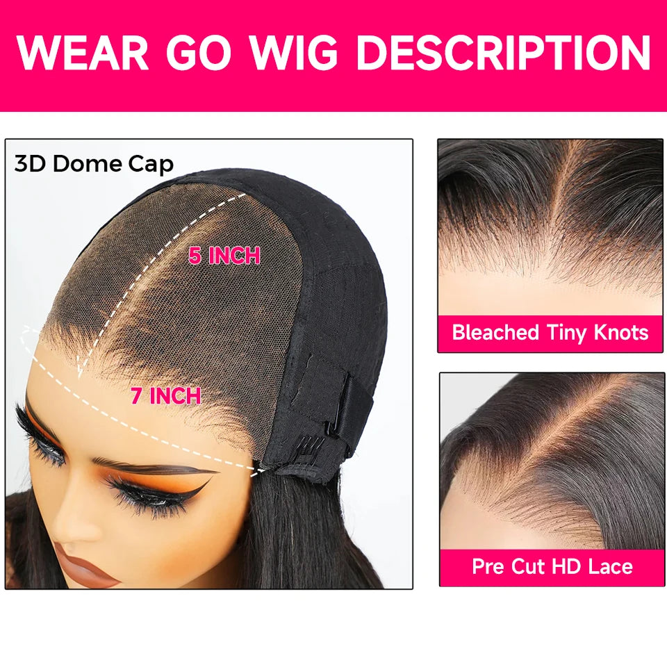 Water wave glueless human wig 7x5 HD lace pre-cut South Africa — Crown Concept
