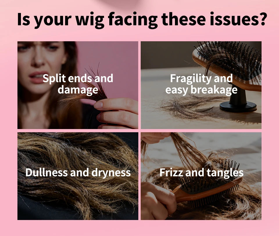 Wig Hair Care Shampoo Professional 2 IN 1 Wig Shampoo for Human and Synthetic Smoothing Shiny Repair Damaged Hair Conditioner