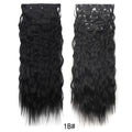 Wig clip hair extensions Long straight hair traceless chemical fiber synthetic wig 16 card clip hair six-piece set